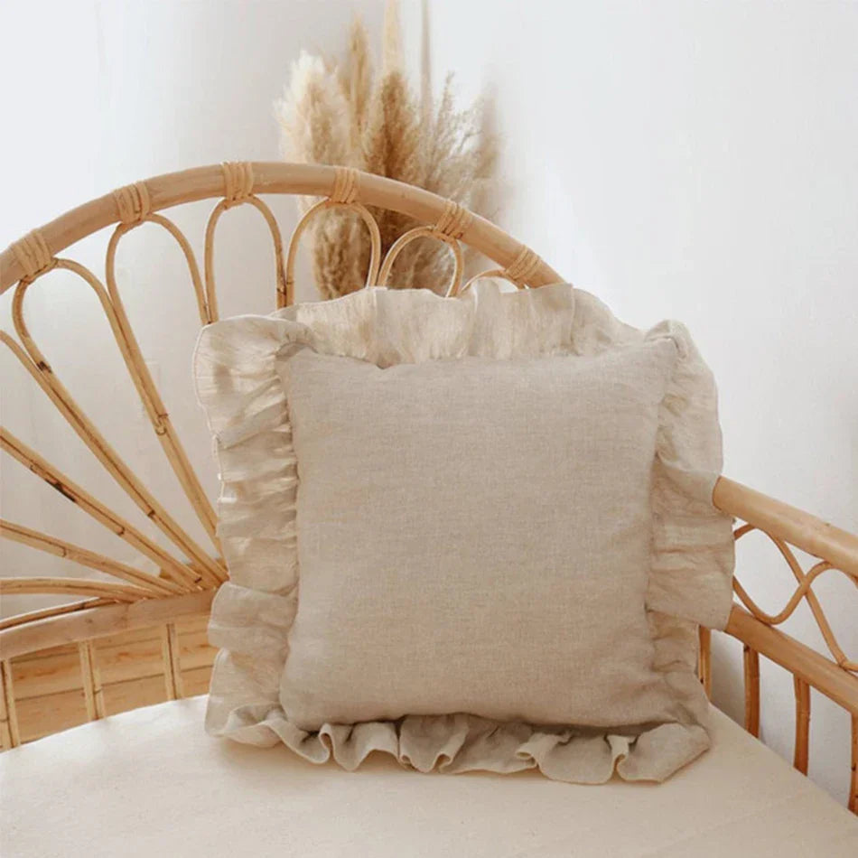 Soft Ruffled Pure Linen Cushion & Pillowcase Covers - 11 Colours, Various Sizes