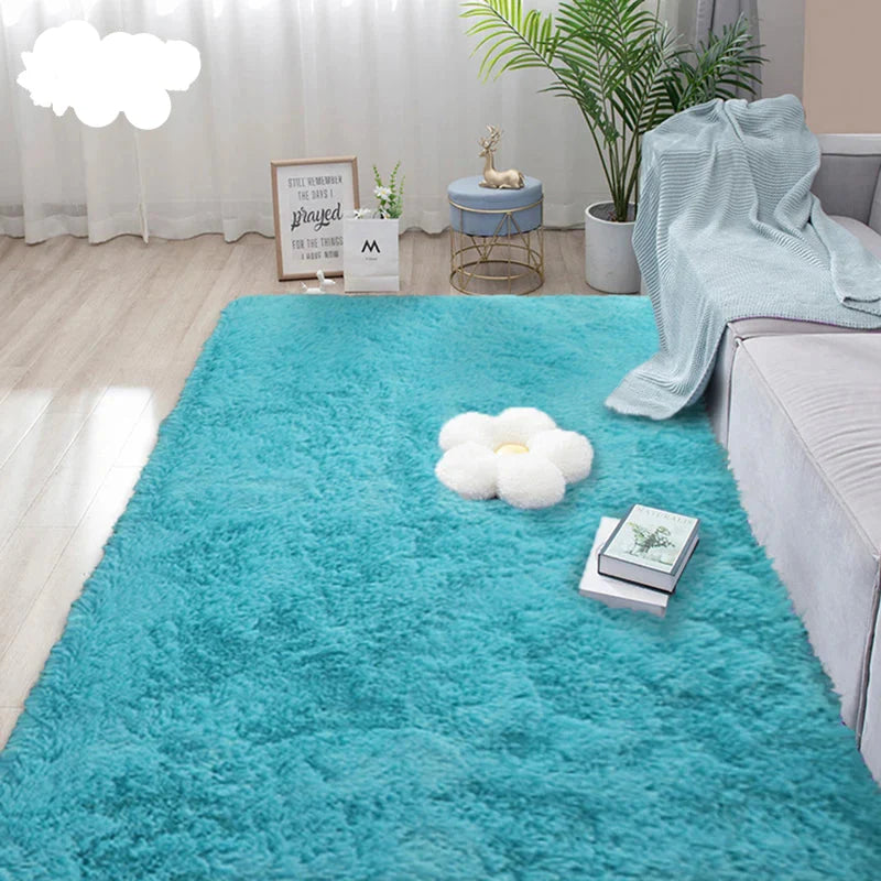 Sara Alfombra Suave y Peluda para Dormitorio - Alfombra de Estilo Nórdico para Habitación de Niños