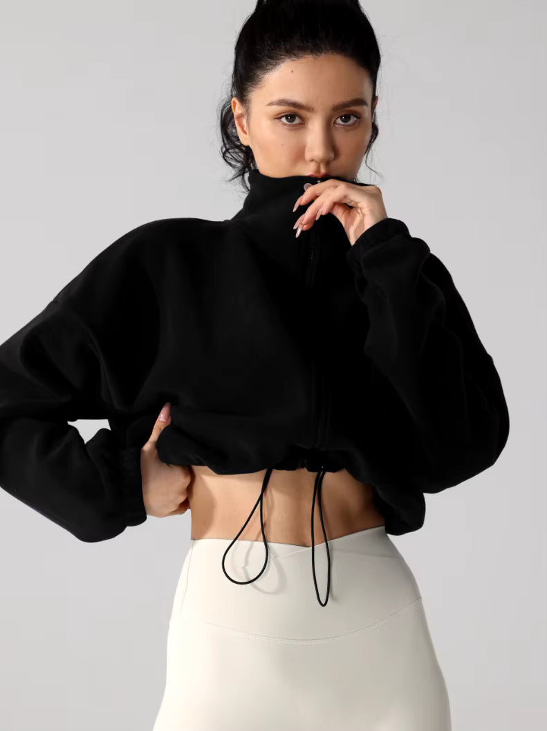 Vinter Sports Cropped Oversized Fleece Jakke