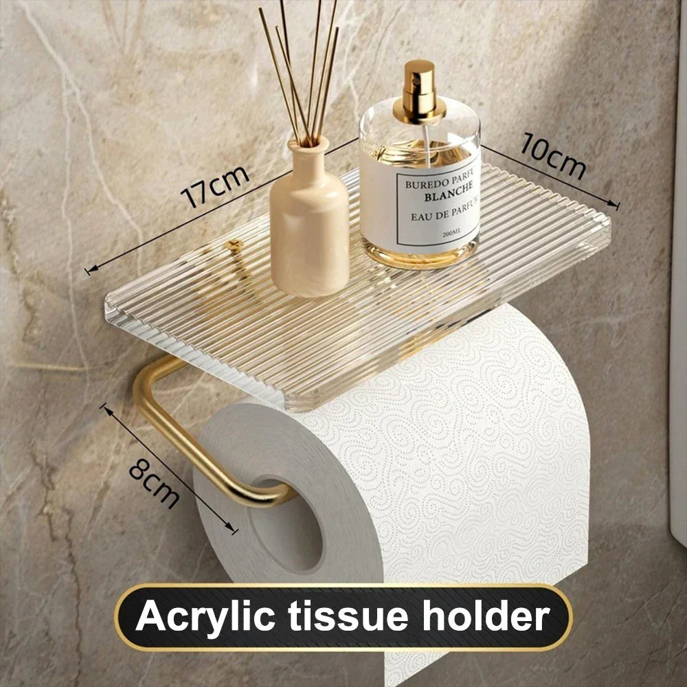 Toilet Paper Holder with Shelf