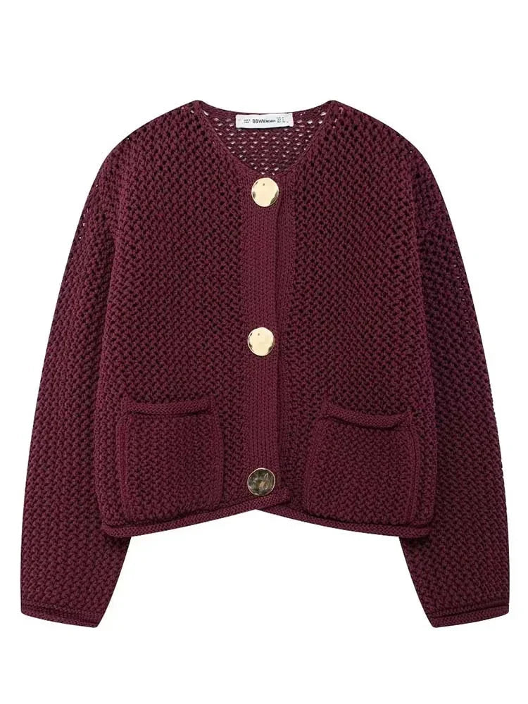 Autumn Grace : Cardigans tricotés chics pour femmes - Style boutonné décontracté