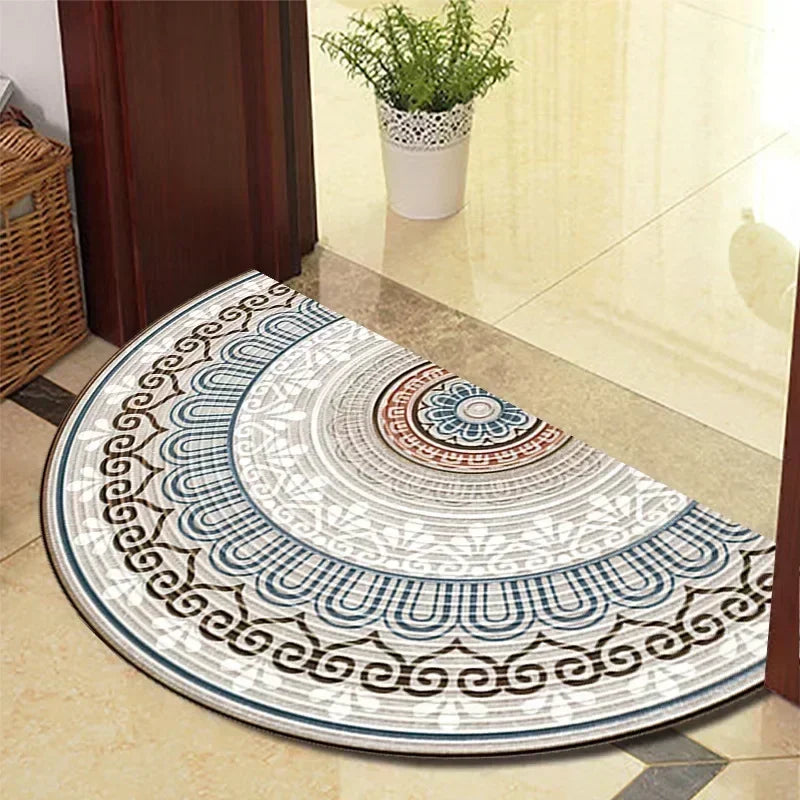 Tapis de porte semi-circulaire rétro Winnie – Tapis d'entrée intérieur élégant et antidérapant