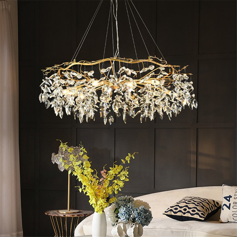 Golden Glamour Modern Crystal Chandelier