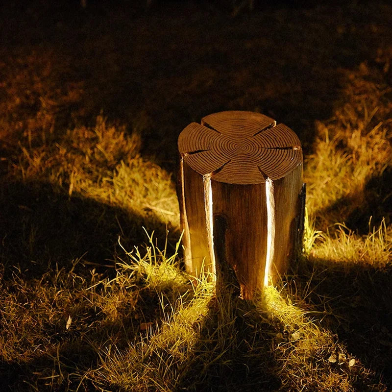 Vrimlo Lumière de Souche en Bois d'Extérieur