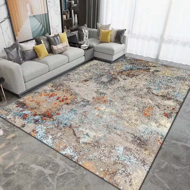 Nordic Elegance Ink Splash Rug – Modern Abstract Area Carpet for Living Room & Bedroom