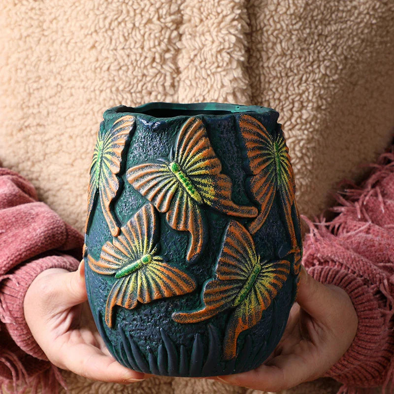 Painted Ceramic Plant Pot