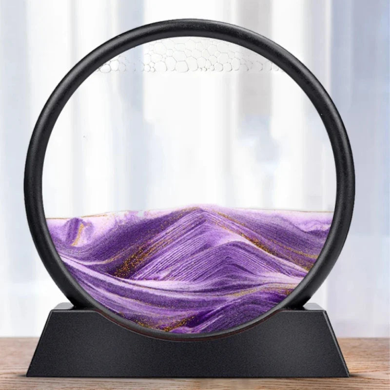 3D Moving Sand Art Picture | Deep Sea Sandscape Hourglass for Relaxation & Desktop Decor