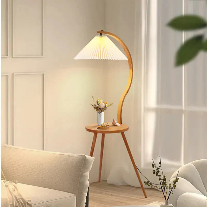 Lampe de table en bois vintage – Design simple et élégant – Parfaite pour la décoration du salon ou de la chambre