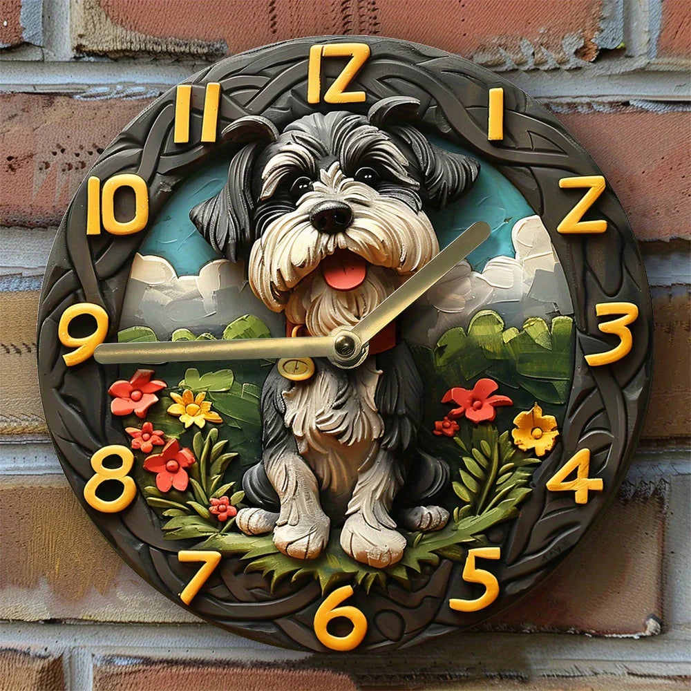 Chic Silent Schnauzer Wall Clock