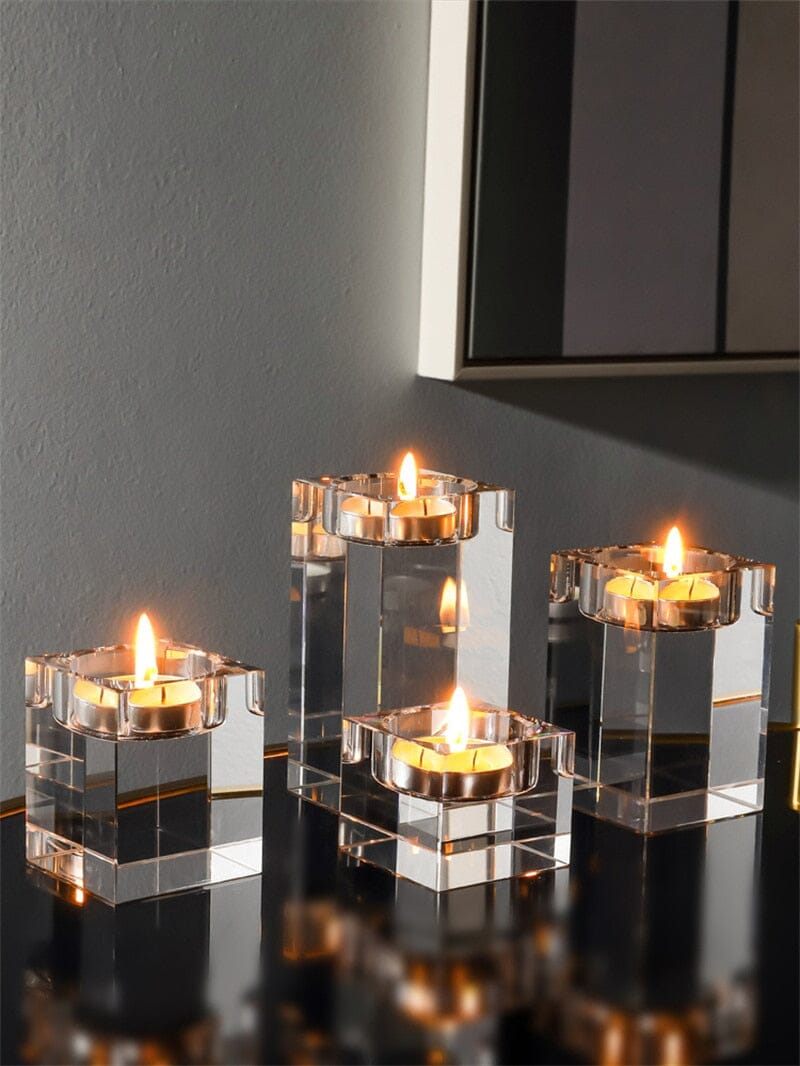 Romantic Crystal Glass Candle Holder