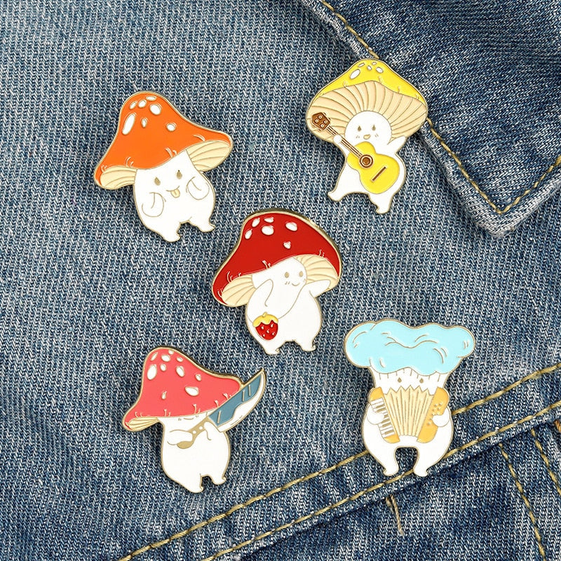 Mushroom Series Collectie Emaille Pins