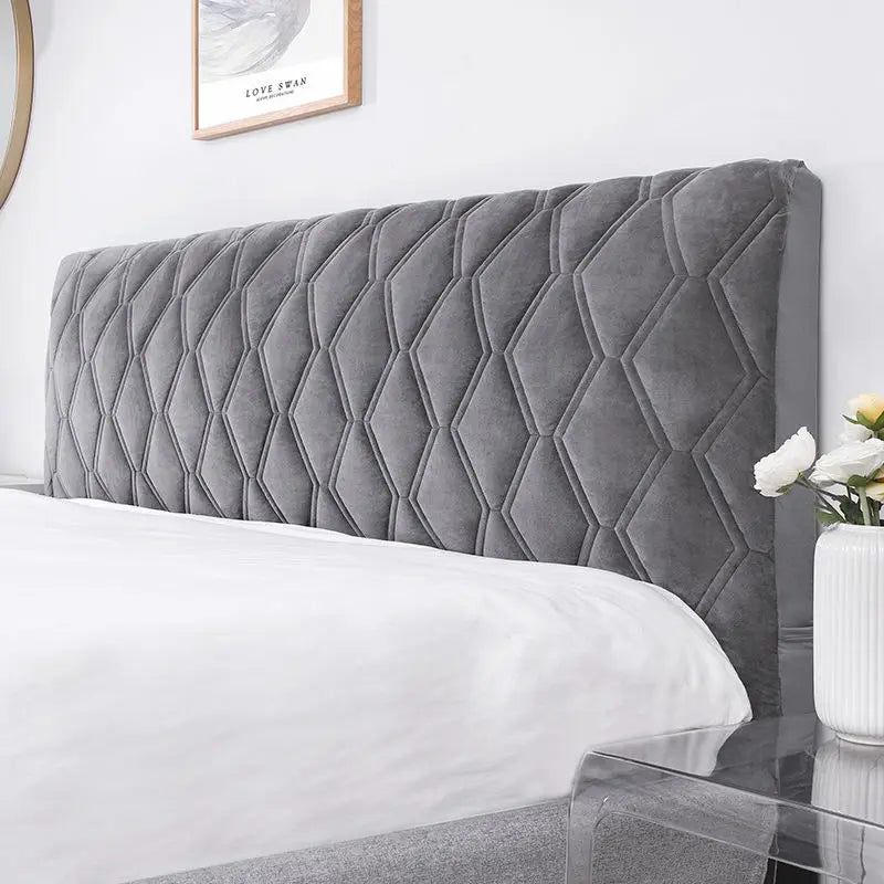 Winnie Ultra-Soft Quilted Velvet Headboard Cover – Luxurious Bed Back Protector