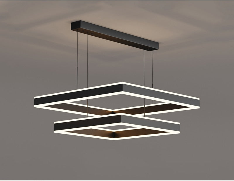 YLK Kare - Modern led chandelier for living room luxury square design