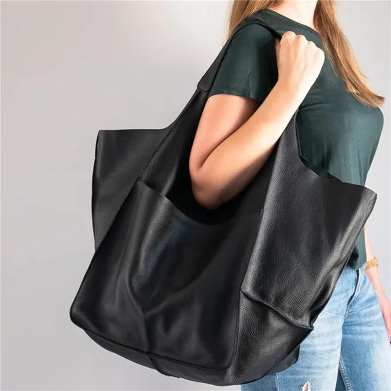 MILLICENTE | SAC FOURRE-TOUT EN CUIR SURDIMENSIONNÉ