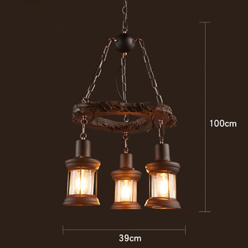 Antique Industrial Retro Wood LED Ceiling