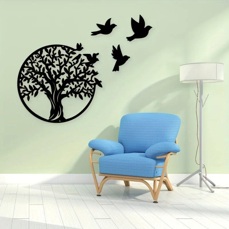 Round Metal Tree Wall Decor