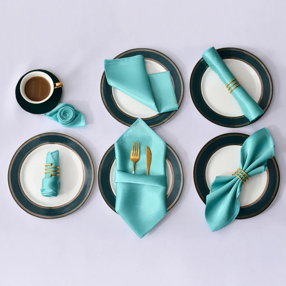 Satin Table Napkins, Set of 12, Size 30x30cm