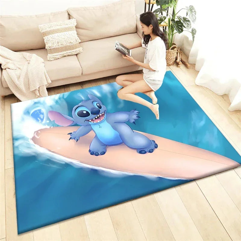 Alfombra de dibujos animados Winnie Stitch – Decoración del hogar acogedora y vibrante