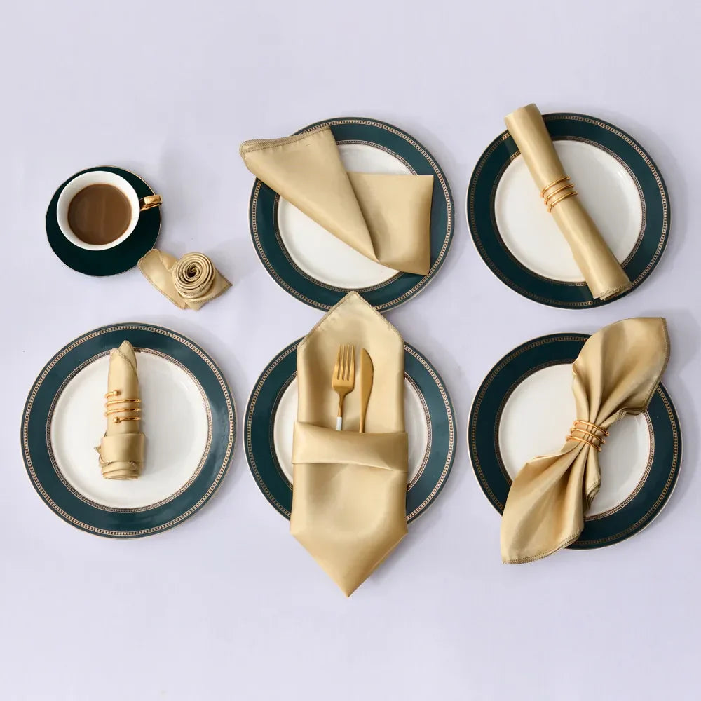 Satin Table Napkins, Set of 12, Size 30x30cm