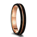 Black Tungsten Ring with Pink Slit