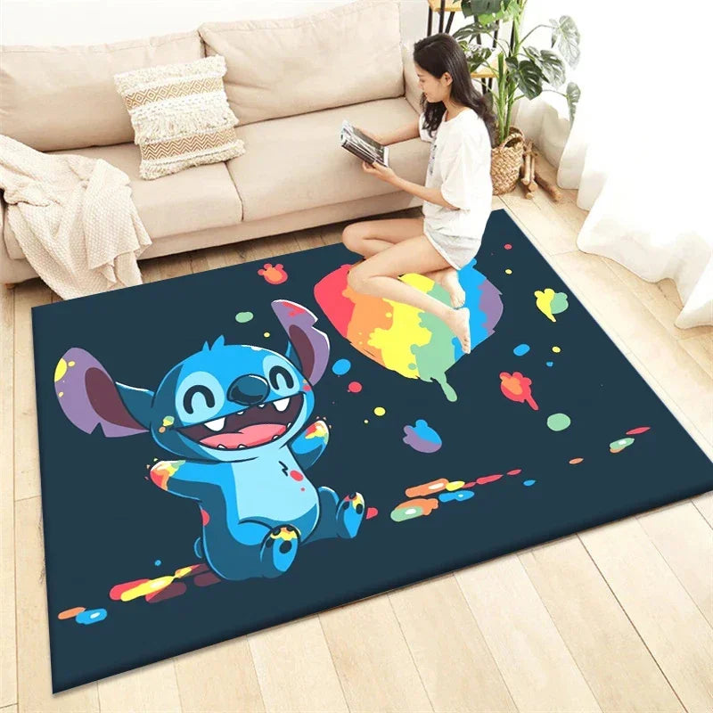 Alfombra de dibujos animados Winnie Stitch – Decoración del hogar acogedora y vibrante