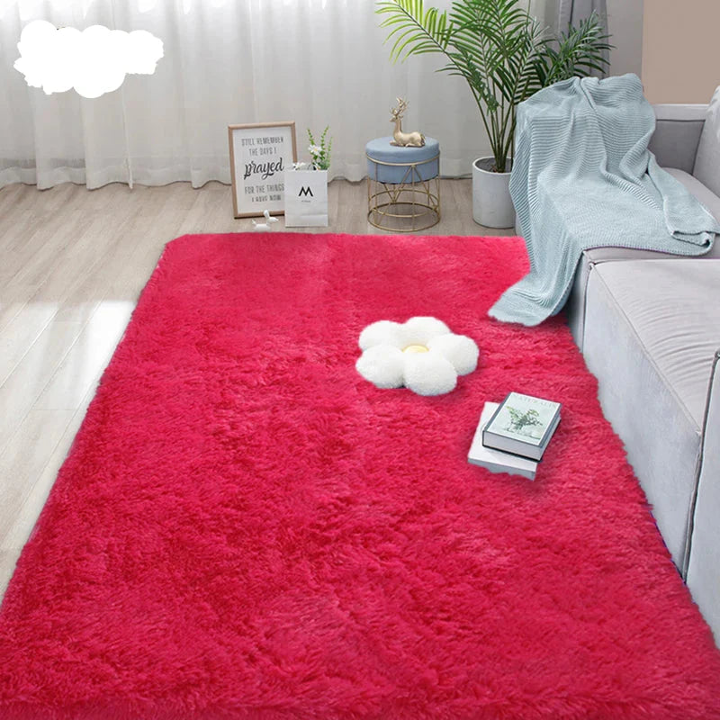 Sara Alfombra Suave y Peluda para Dormitorio - Alfombra de Estilo Nórdico para Habitación de Niños