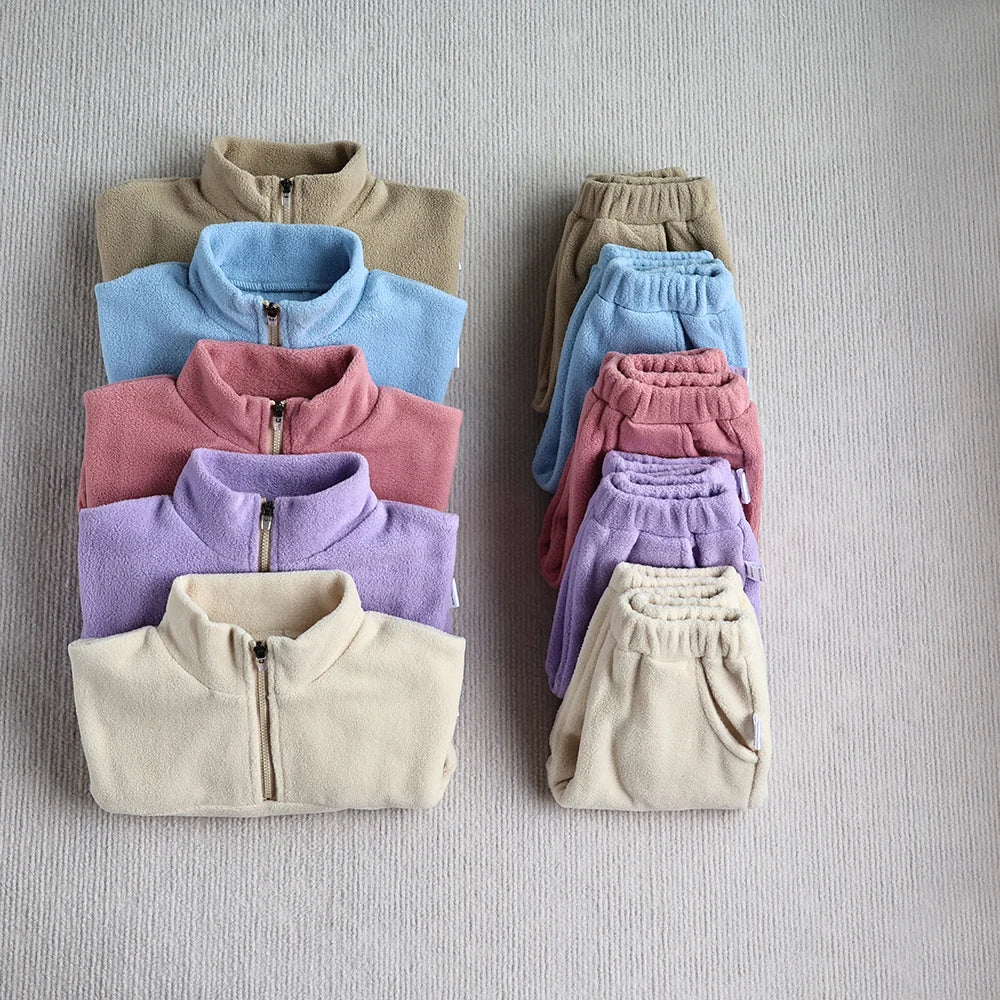 Winnie Baby Fleece Hoodie Set – Cozy 2PCS Autumn Outfit