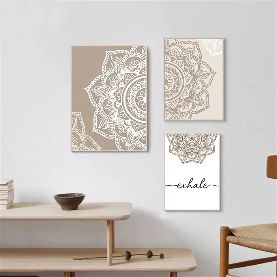 Arte de Pintura de Diamantes Floral Beige