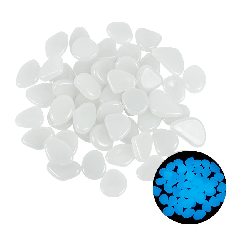 25/50 kpl Glow in the Dark Garden Pebbles