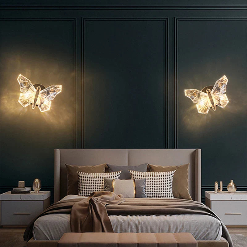 Crystal Butterfly Wall Lamp