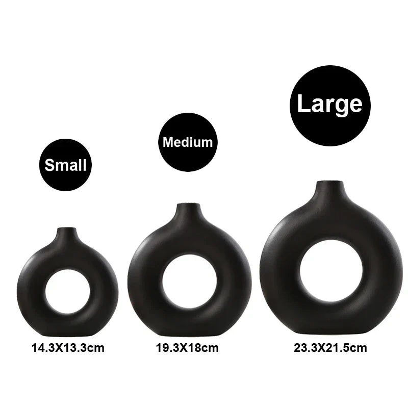 Circular Hollow Ceramic Vase