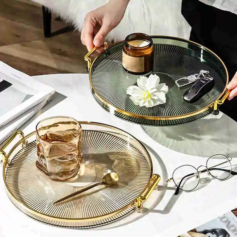 Luxury Dinner Plate With Golden Handle