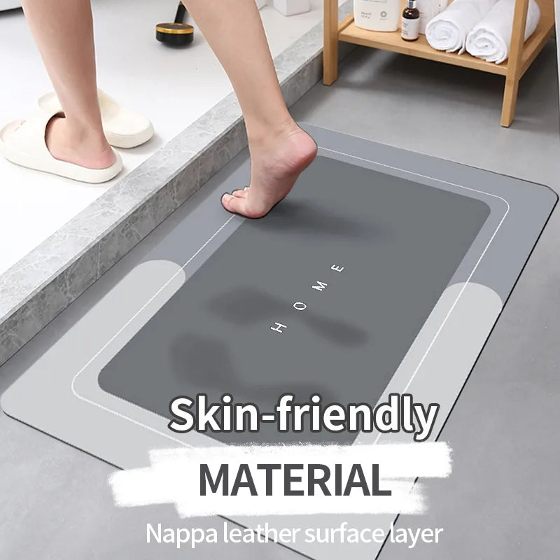 Tapis de salle de bain antidérapant super absorbant – Séchage rapide et sans danger pour les sols mouillés