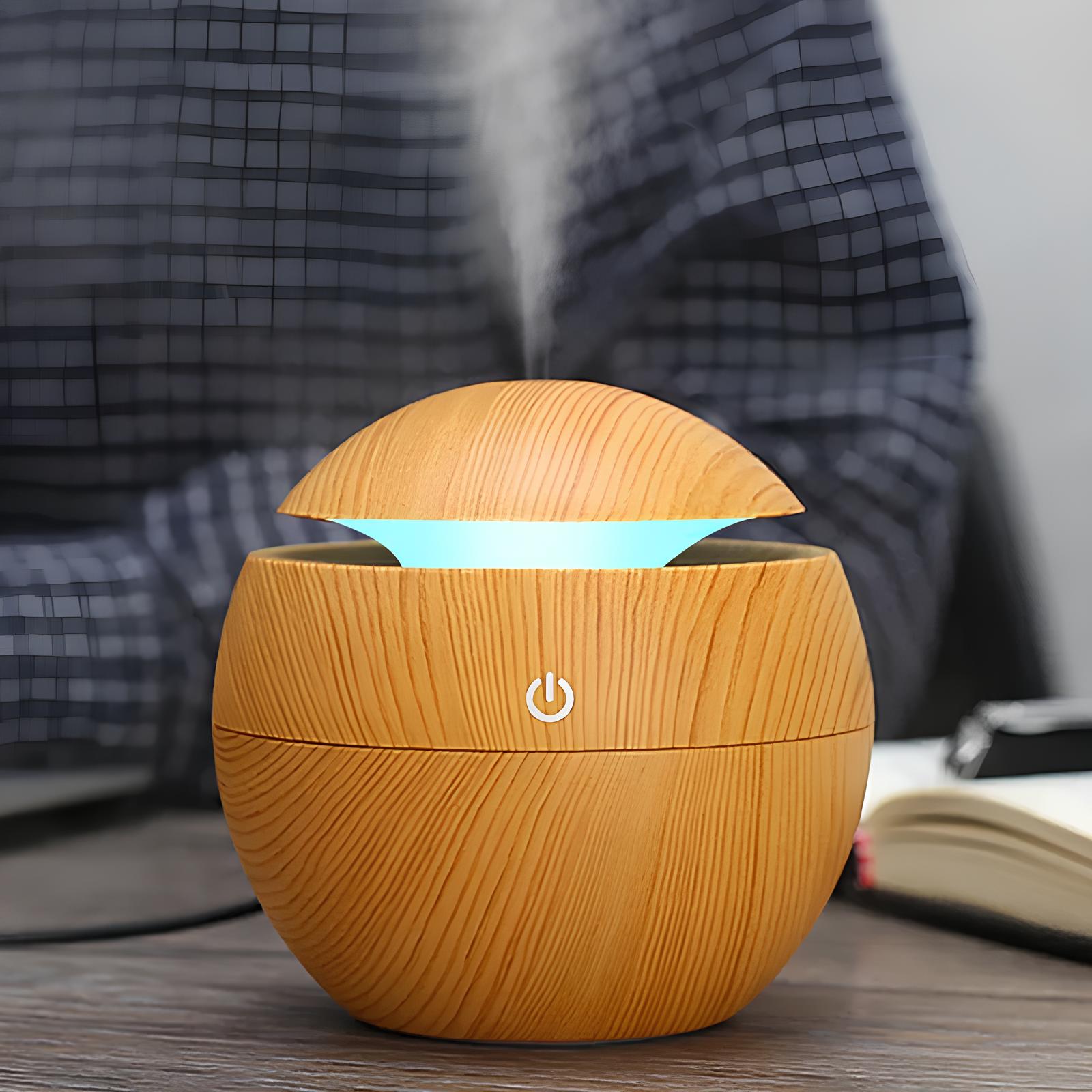 Difusor y humidificador de aroma portátil 130ML con luz LED de 7 colores