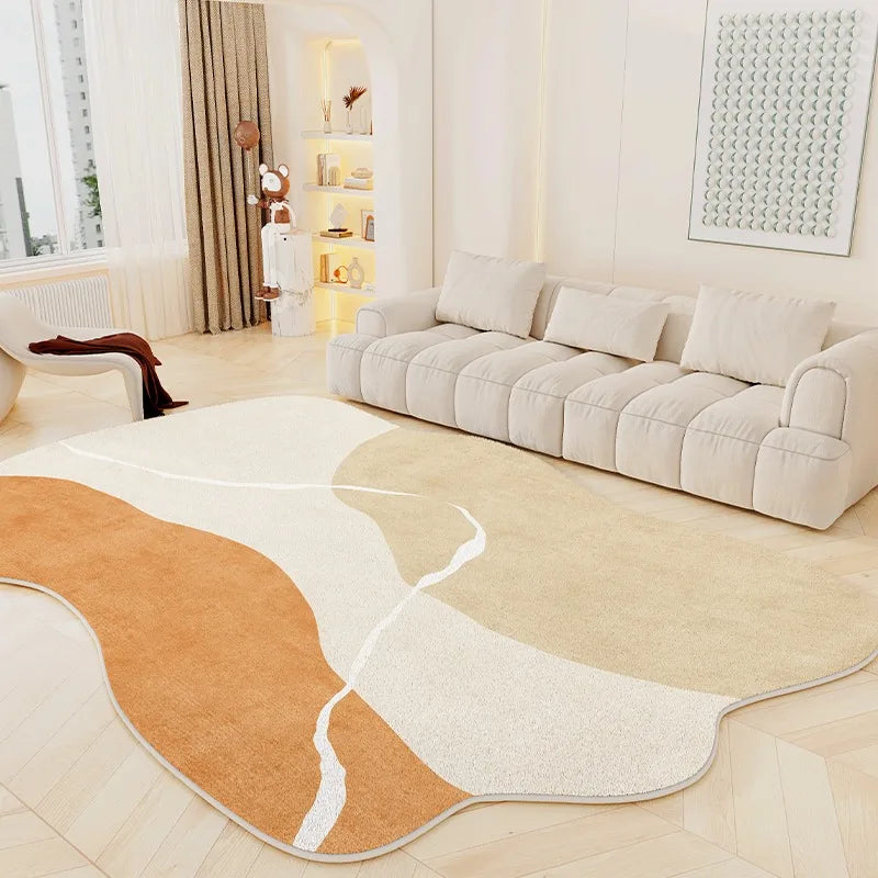 Winnie Irregular Shape Soft Fluffy Rug – Non-Slip Cozy Living Room & Bedroom Carpet