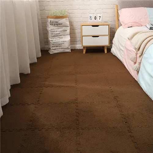 Winnie 60 piezas Alfombrilla de Juego Suave de Peluche para Bebés – Baldosas de Suelo de Espuma EVA Interconectables para Niños