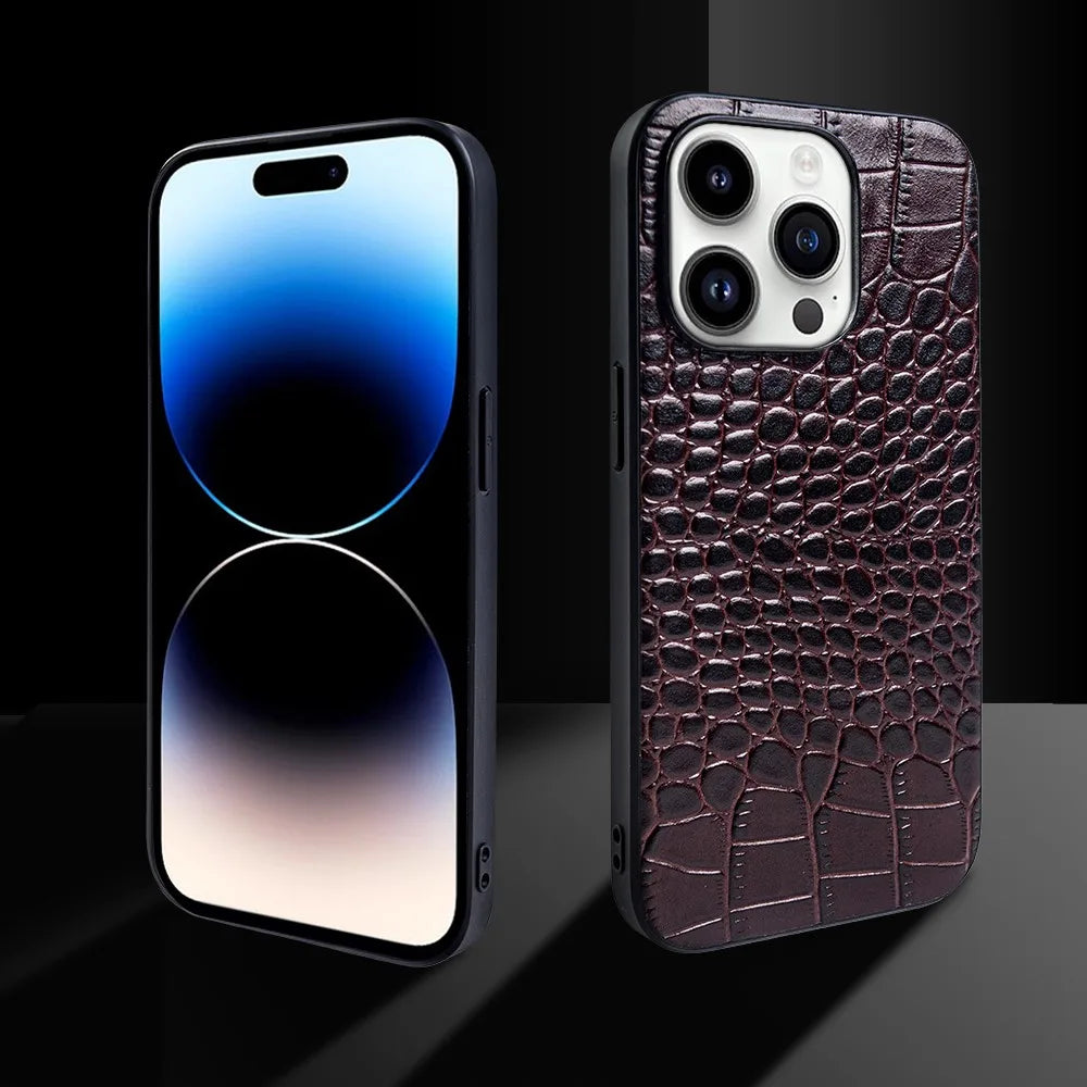 Funda para Iphone de cuero genuino Cosmo