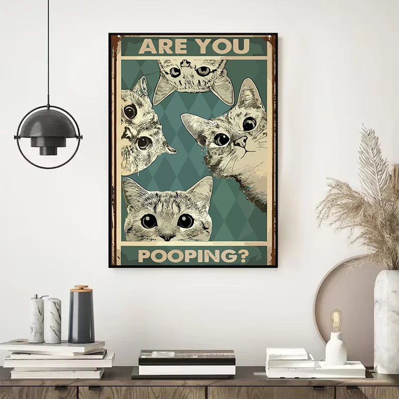 Are You Pooping? - Vintage Bathroom Wall Art