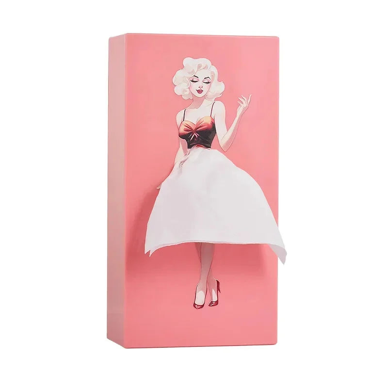 Funda para caja de pañuelos con estilo pin-up chic