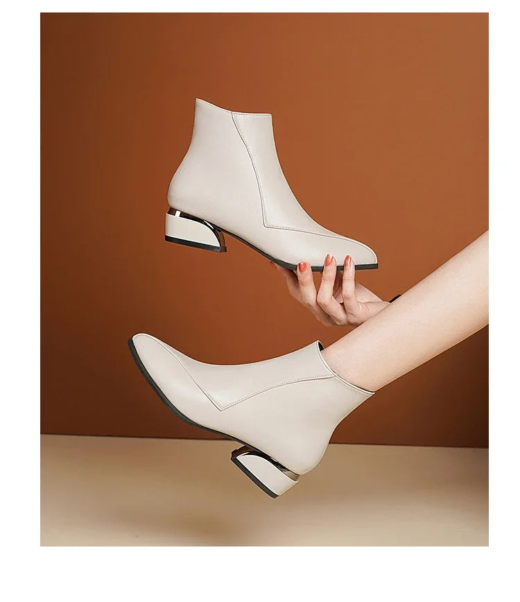 Belezaa Minimalist Heeled Ankle Boots