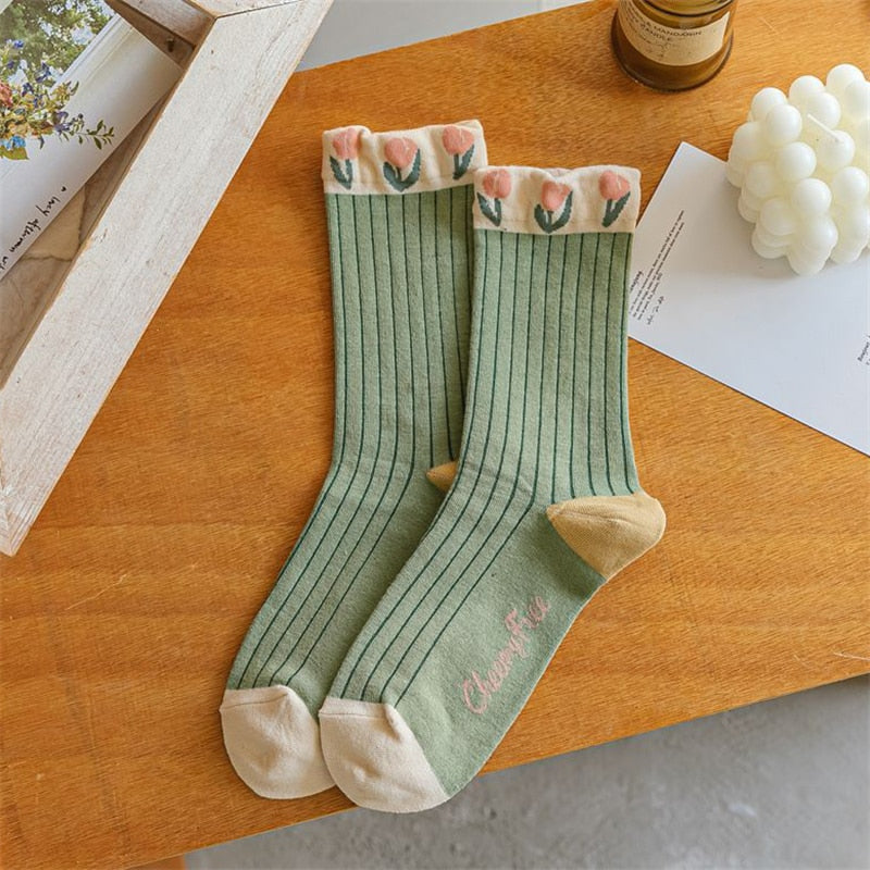 Tulip Flower Socks