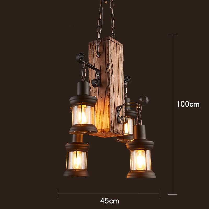 Antique Industrial Retro Wood LED Ceiling