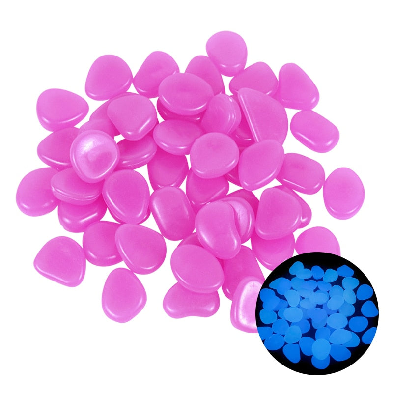 25/50 kpl Glow in the Dark Garden Pebbles