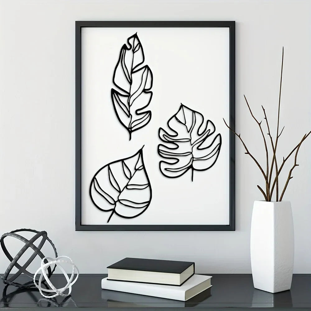 Botanical Leaves Metal Wall Hanging