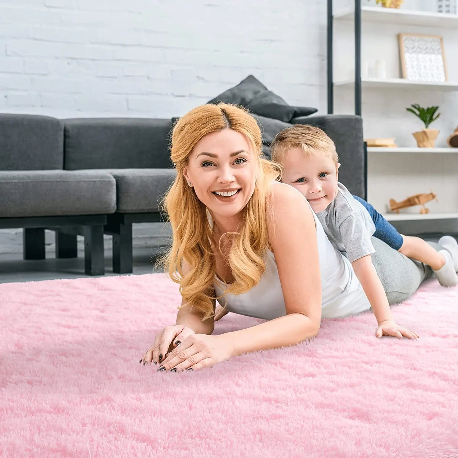 Alfombra Suave y Esponjosa Rosa Winnie – Alfombra Acogedora de Felpa para Sala de Estar y Habitación de Niños