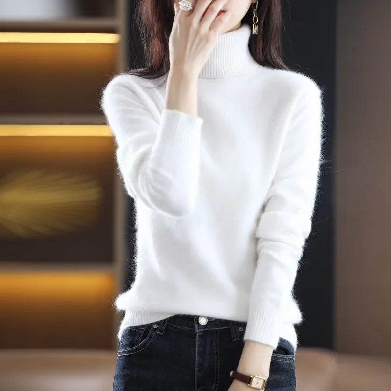 Sinead: Japanese-knit 100% Cashmere Turtleneck Sweater for women: autum&winter essential