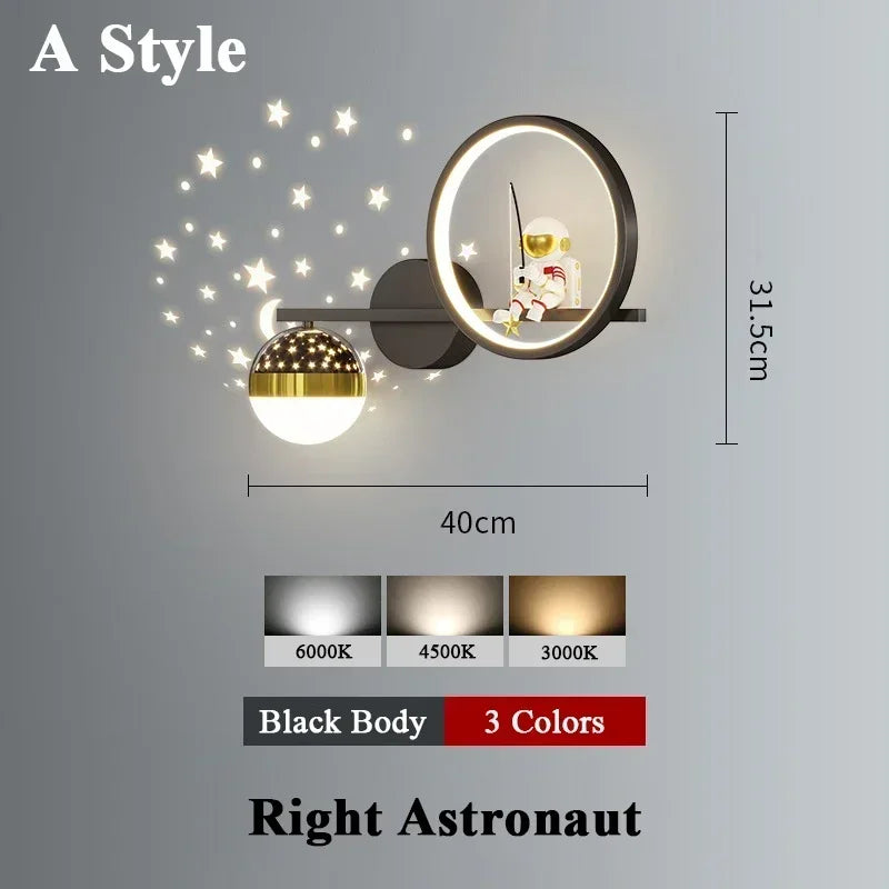 Star Astronaut Projector Wall Light