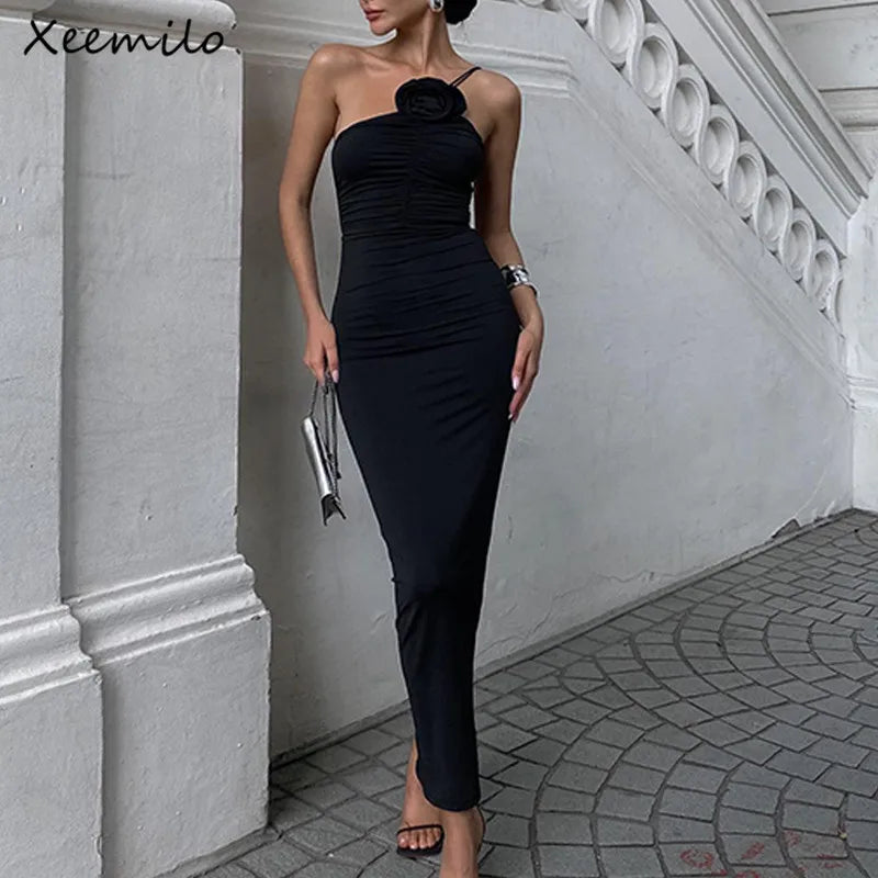 Robe dos nu noire élégante Xeemilo – Tenue de soirée raffinée