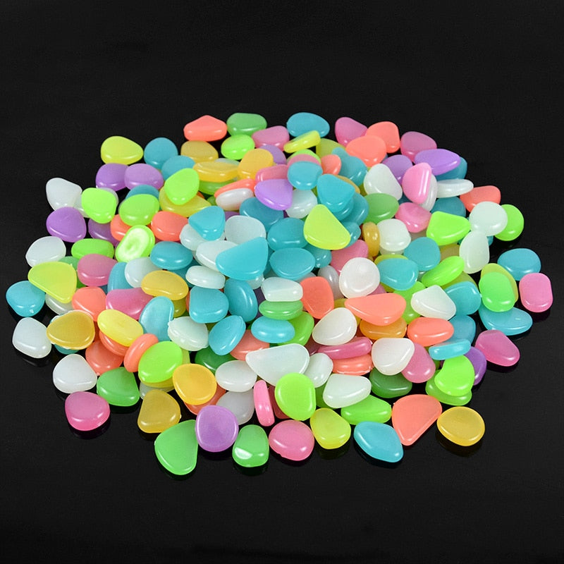 25/50 kpl Glow in the Dark Garden Pebbles