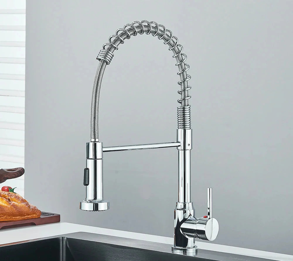 Sophia Matte Black Kitchen Faucet – Deck-Mounted Hot & Cold Water Tap